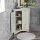 Stylish Triangle Bathroom Storage Cabinet with Adjustable Shelves, Oak