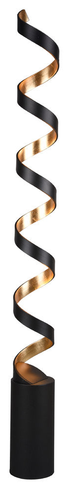 Spiral Floor Lamp, Black and Gold