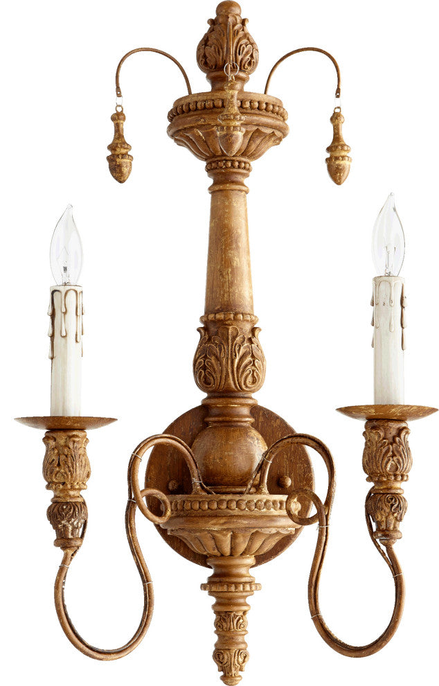 Quorum 5506-2-94 Two Light Wall Mount, French Umber Finish