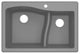 Aversa SilQ Granite 33-in. Drop-in Kitchen Sink with 1 B Faucet Hole in Grey