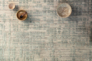 Arlo ARL-02 Area Rug, Stone / Turquoise, 18" X 18" Sample