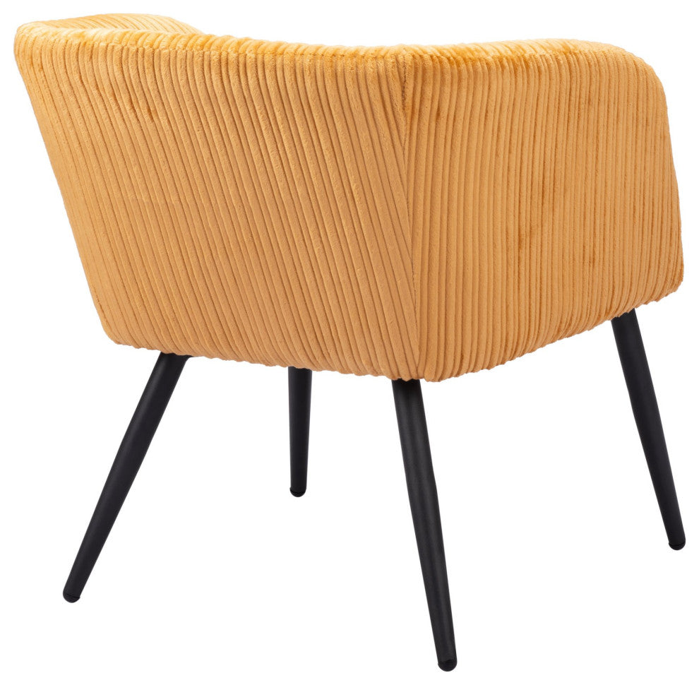 Accent Chair, Steel Metal, Fabric, Yellow, Black, Lounge Cafe Lobby Hospitality