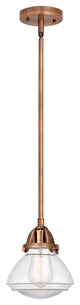 Olean Mini Pendant, Antique Copper, Clear, Clear