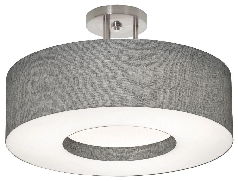 Montclair LED Ceiling Fixture, Grey, 20", Semi-Flush