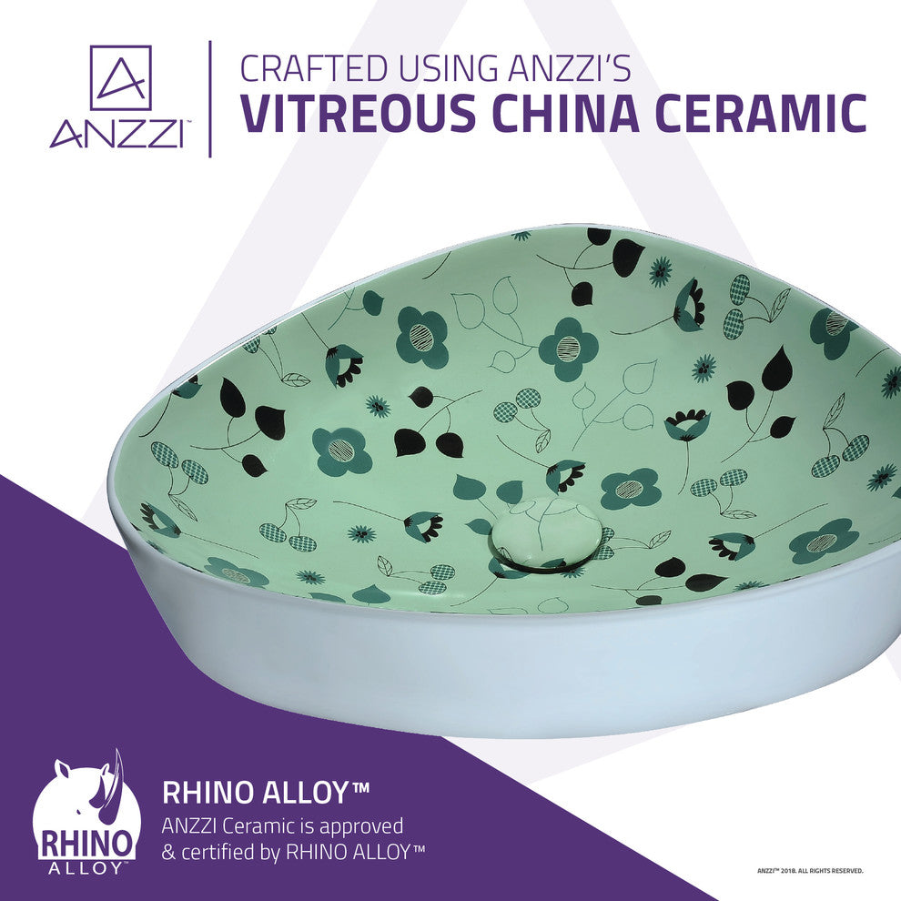 Franco Series Ceramic Vessel Sink, Mint Green