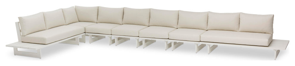Maldives Cream Water Resistant Fabric Outdoor Patio Modular Sectional