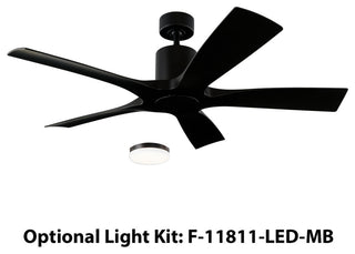 Aviator Indoor/Outdoor 5-Blade Smart Ceiling Fan, 54", Matte Black, Wall Control