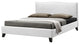 Baxton Studio Battersby White Modern Bed With Upholstered Headboard, Queen