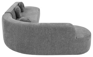 GDF Studio 122" Extra Large Curved Fabric Sectional Sofa, Gray