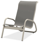 Gardenella Sling Stacking Poolside Chair, Textured Warm Gray, Alloy