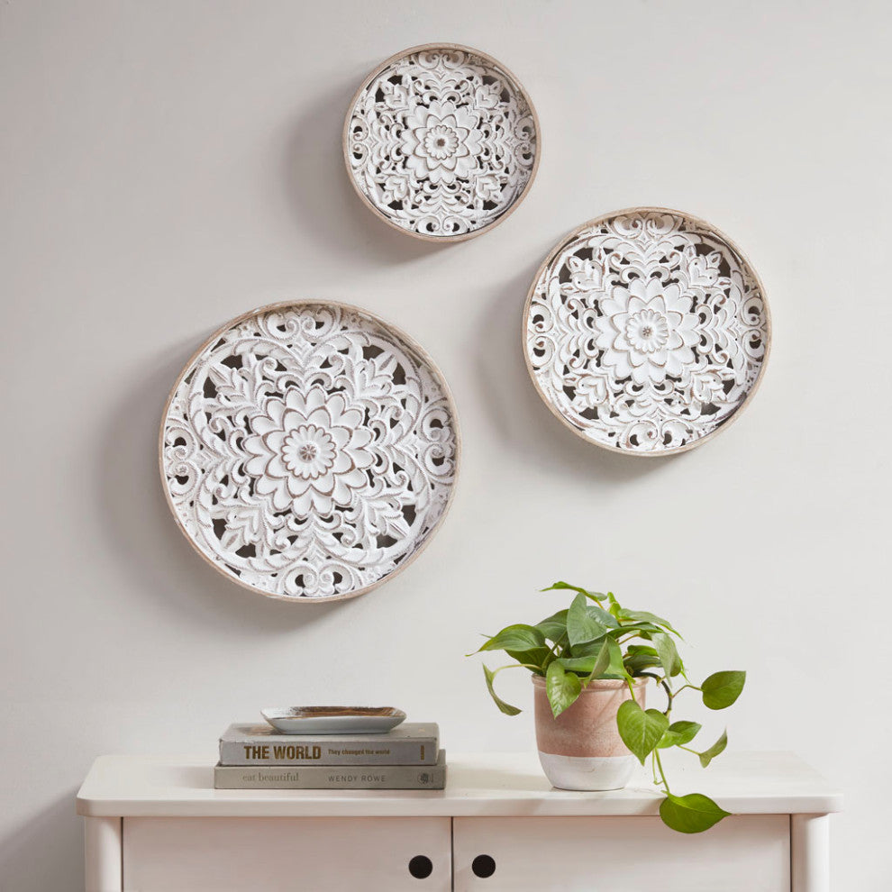 Madison Park Medallion Trio Farmhouse Wood Wall Decor Accent