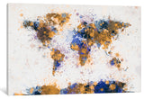 "World Map Paint Drops IV" by Michael Tompsett, Canvas Print, 18x12"