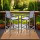 Marina Outdoor Patio Bar Stool, Gray
