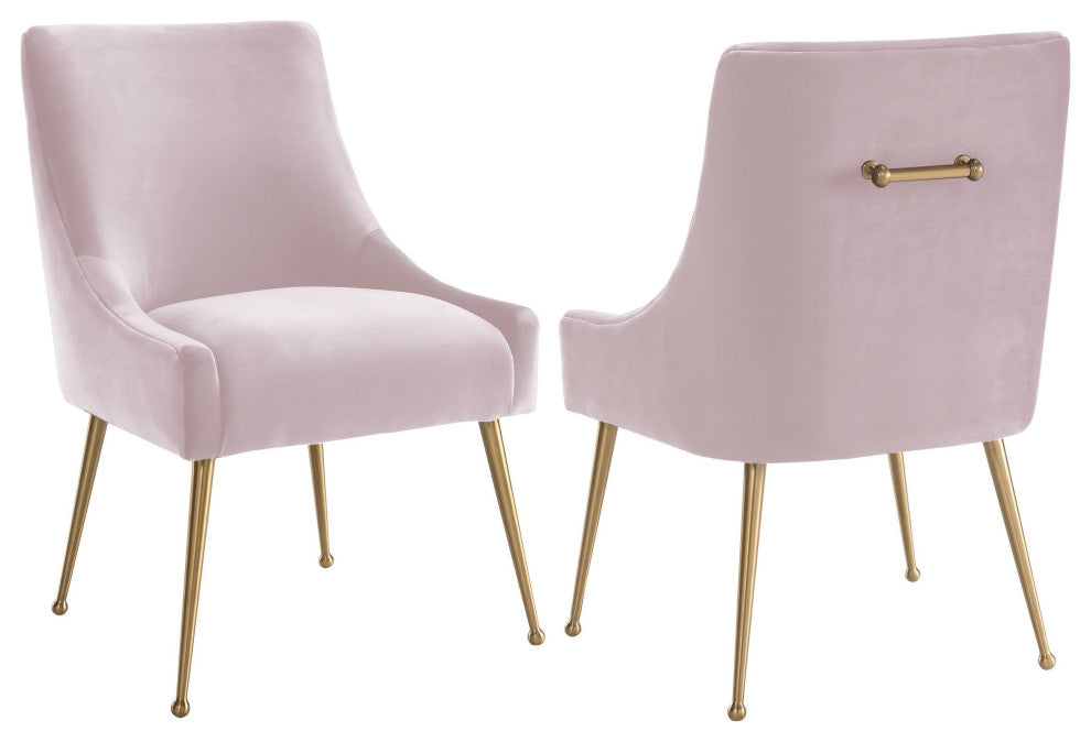 Beatrix Blush Velvet Side Chair - Blush