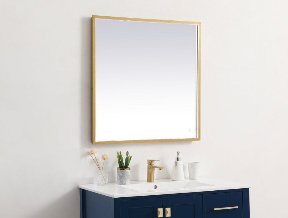 Modern Brass Led Mirror