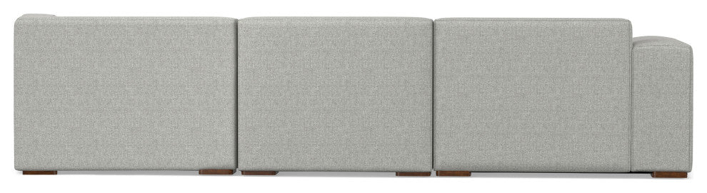Rex Right Corner Sectional Modular Sofa with Ottoman in Tightly Woven