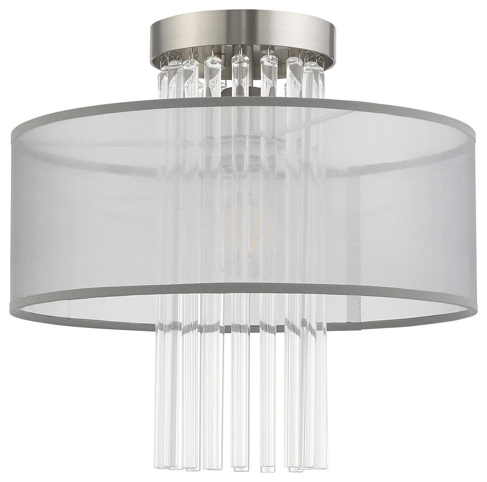 Livex Lighting Brushed Nickel 1-Light Ceiling Mount