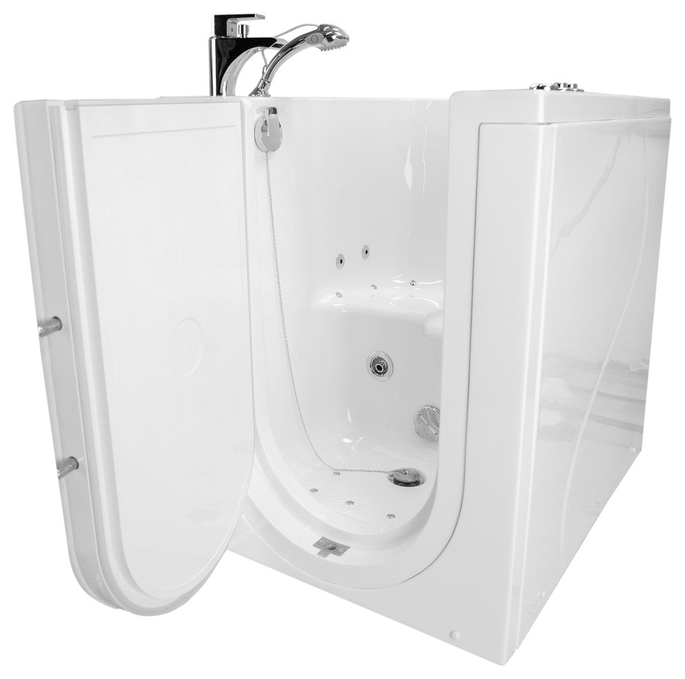 Ella Front Entry 32"x40" Acrylic Massage Walk-In Bathtub, Outswing Door, Faucet