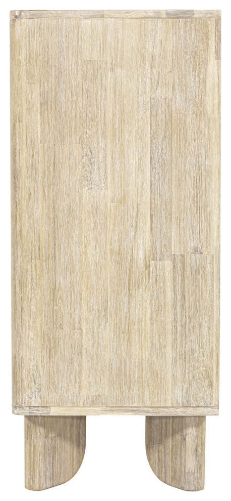 Haru 5-Drawer Acacia Chest, Beige