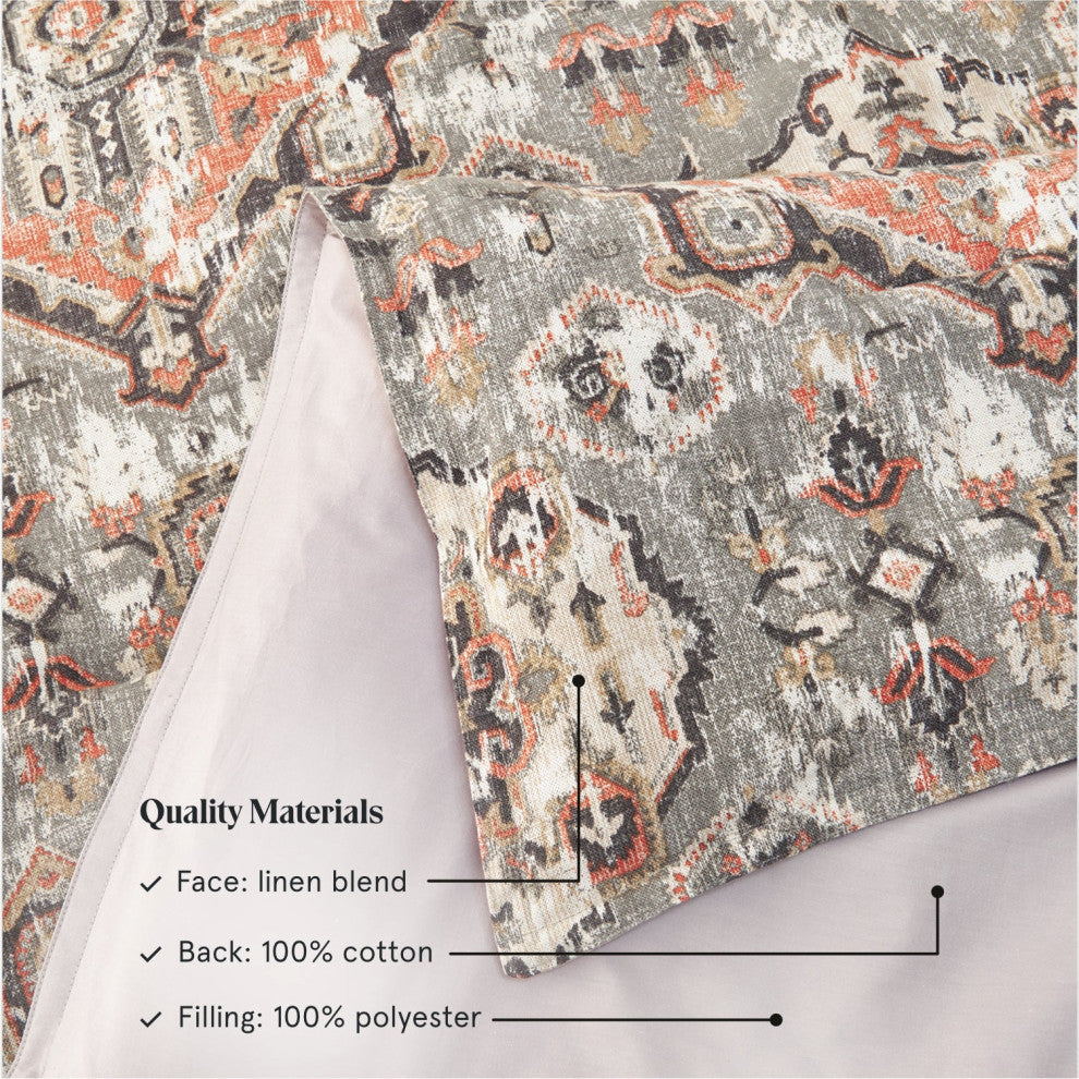 3-Piece Carmen Vintage Kilim Comforter Set, Super Queen