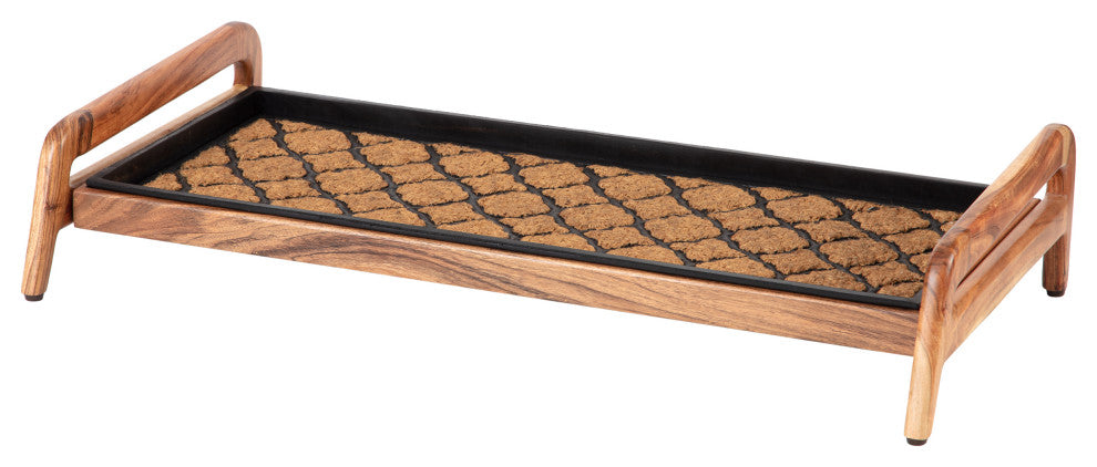 Single-Tier Natural Stand With 3-Pair Rubber Boot Tray Shangri-La