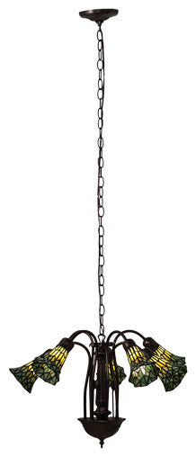 24 Wide Tiffany Pond Lily 7 Light Chandelier