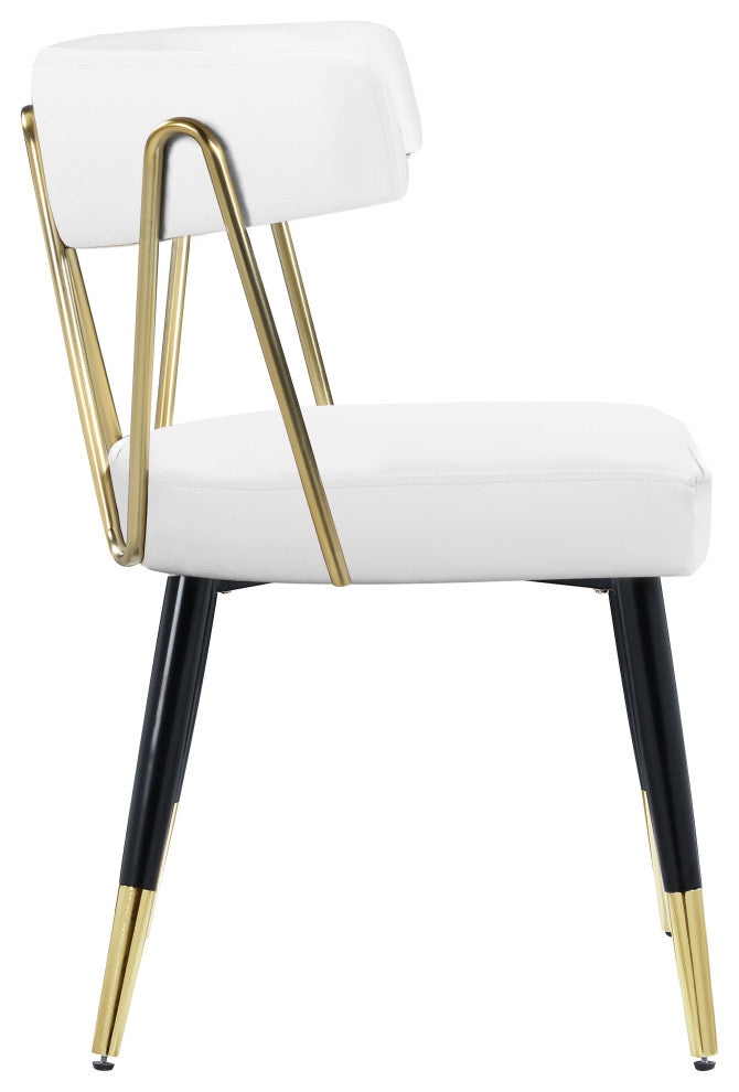 Rheingold Upholstered Dining Chair, White, Vegan Leather