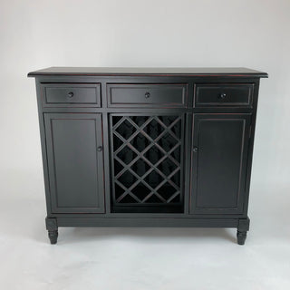 Wine Rack Sideboard, Aged Black