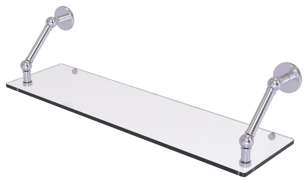 Prestige Skyline 30" Floating Glass Shelf, Satin Chrome