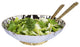 Classic Touch Stainless Steel Crumpled Bowl With Mosaic Base