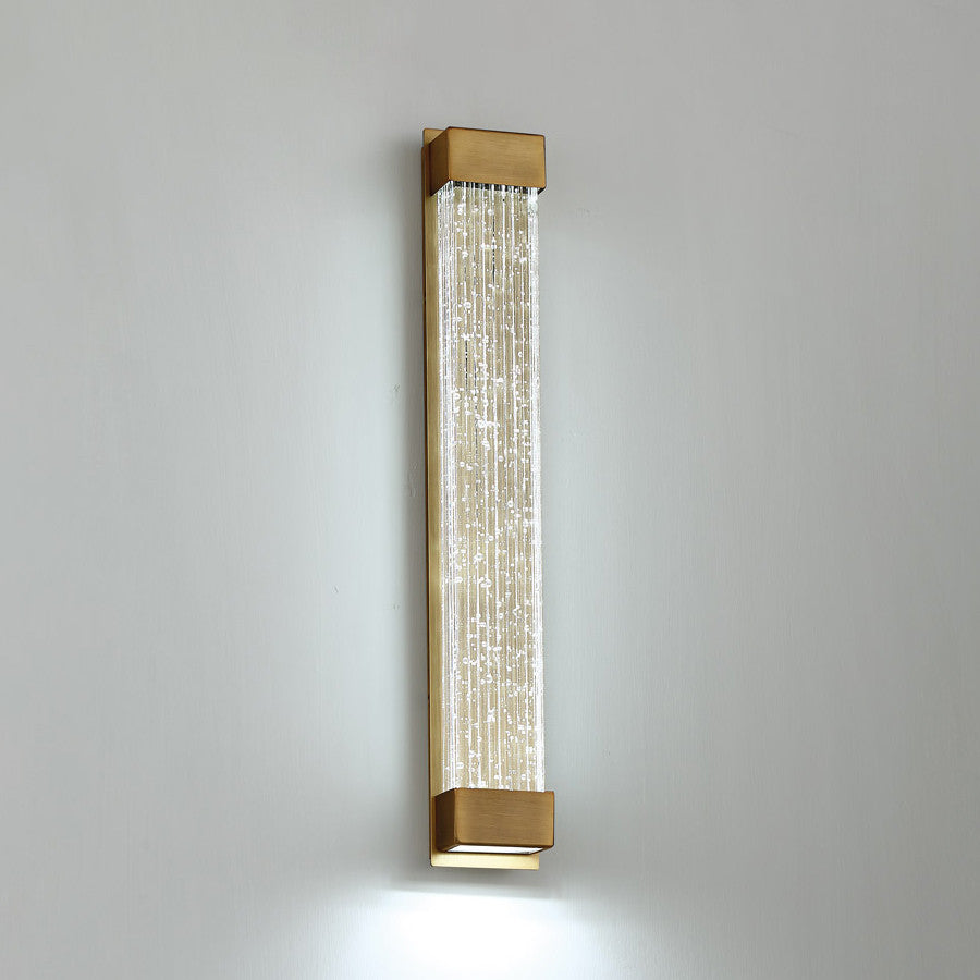 Tower 1 Light LED Wall Sconce in Aged Brass