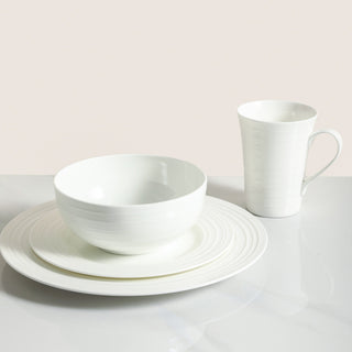 Stone Lain Eleanor Bone China 16 Piece Dinnerware Set, White