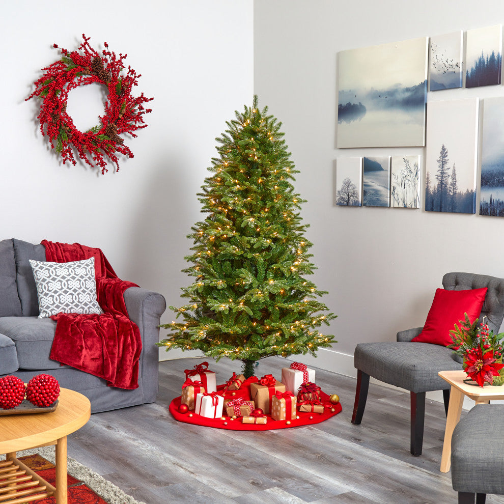 6' Snowed Grand Teton Faux Xmas Tree W/ 300 Clear Lights & 730 Bendable Branches