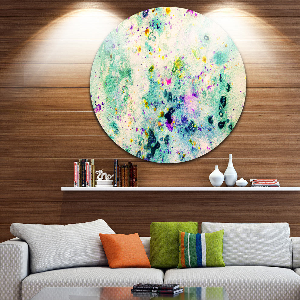 Color Splatter, Abstract Round Wall Art, 36"