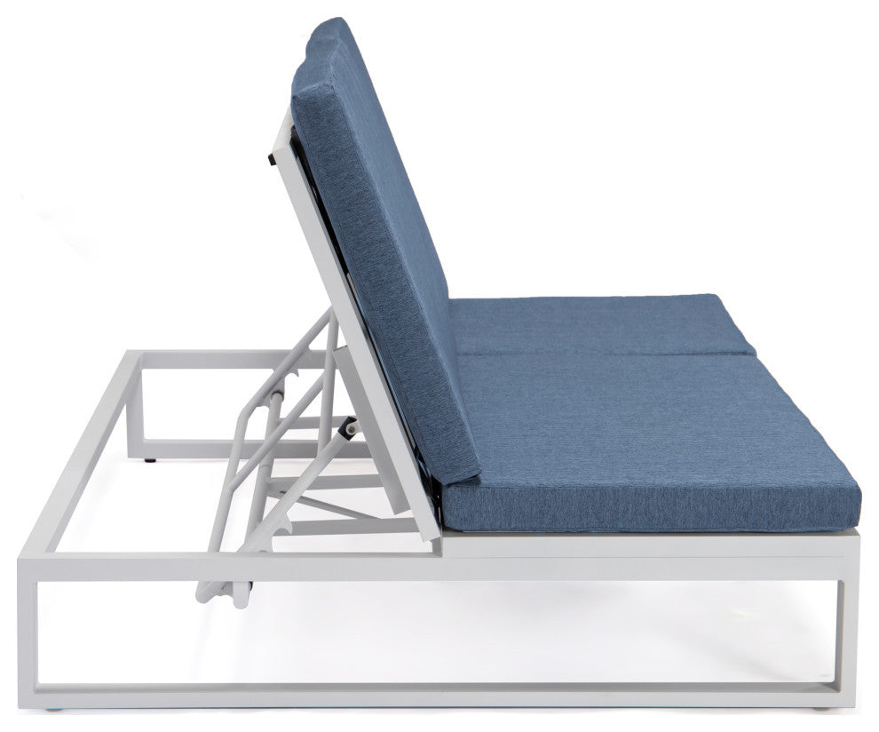 LeisureMod CLW-82BU Chelsea Convertible Lounge Reclining Double Chaise Cushions