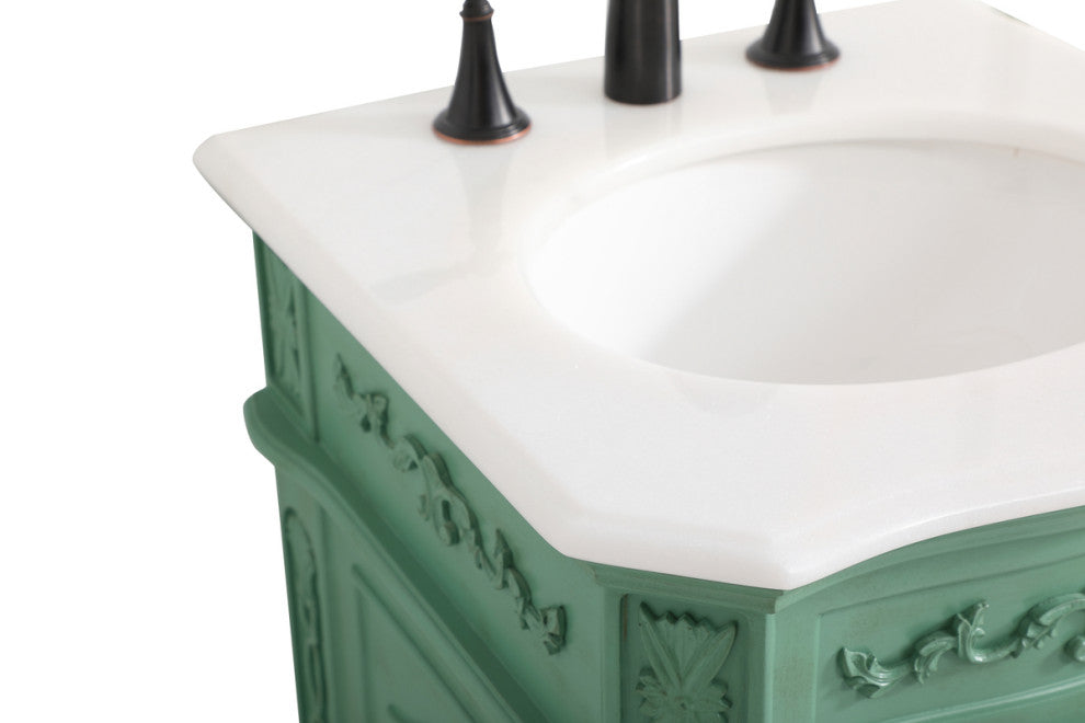 19" Single Bathroom Vanity, Vintage Mint