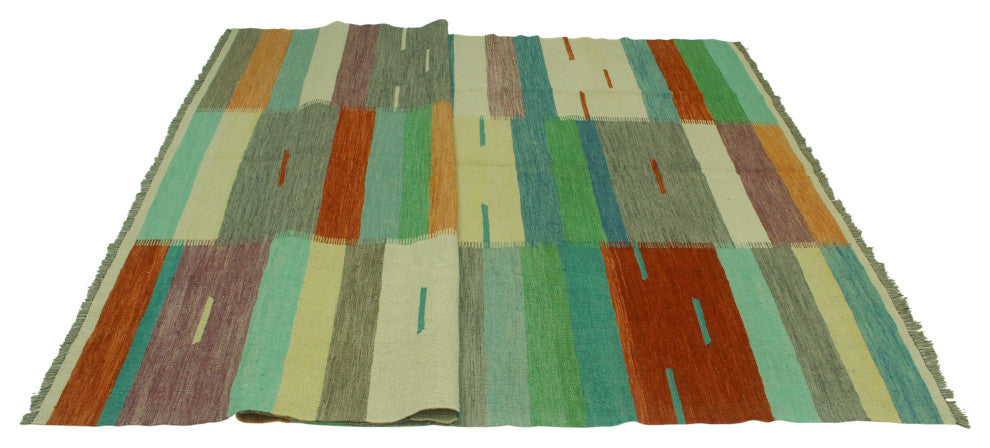 Winchester Kilim Nilofer Blue/Red Rug, 6'8x9'9