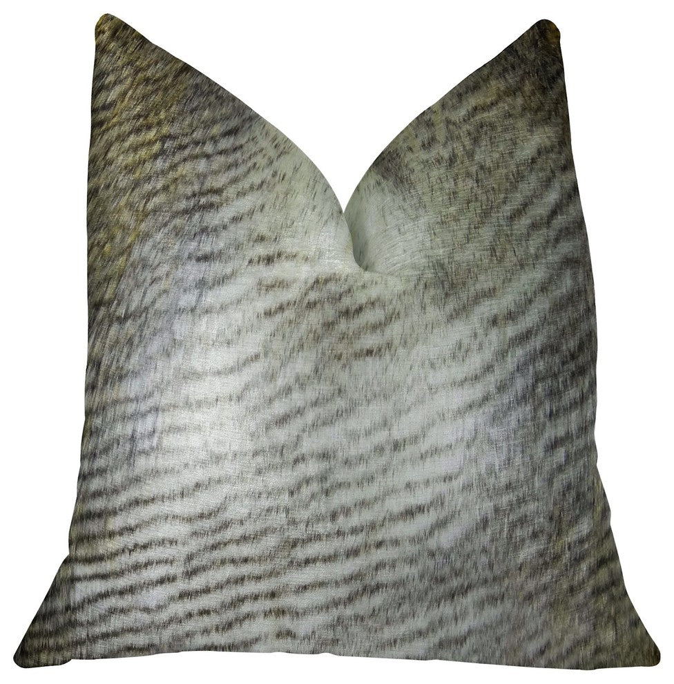 Delicate Alaskan Hawk White Gray Beige Handmade Luxury Pillow, 22"x22"