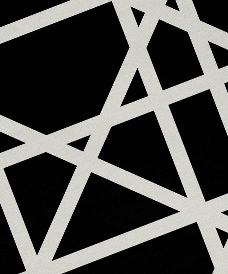 Trellis Geometric Print Napkin, Black, Set of 4
