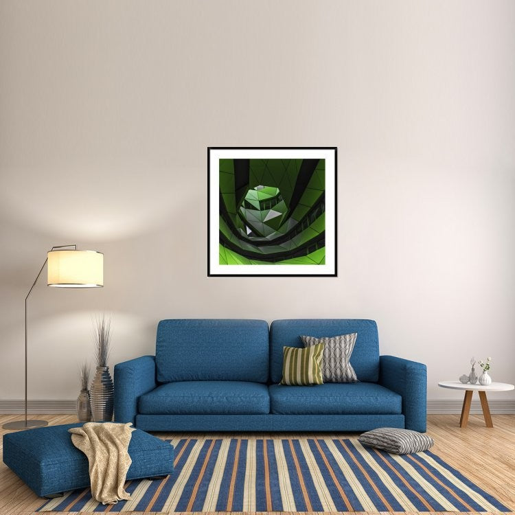 "Green Offices" Framed Digital Print by Gilbert Claes, 44x44"