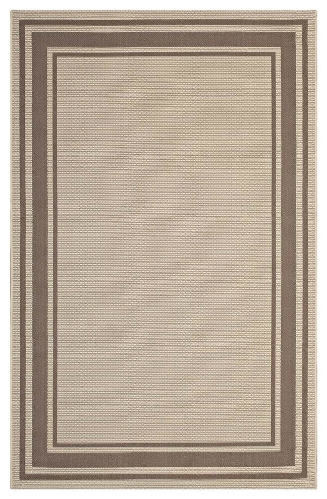 Rim Solid Border Borderline 5x8 Indoor and Outdoor Area Rug