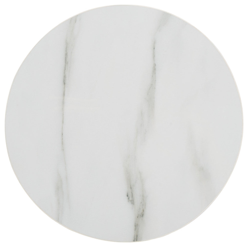 Safavieh Helley Ceramic Accent Table, White/Walnut