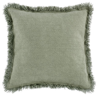 Agatha 22" Cotton Linen Blend Throw Pillow, Green