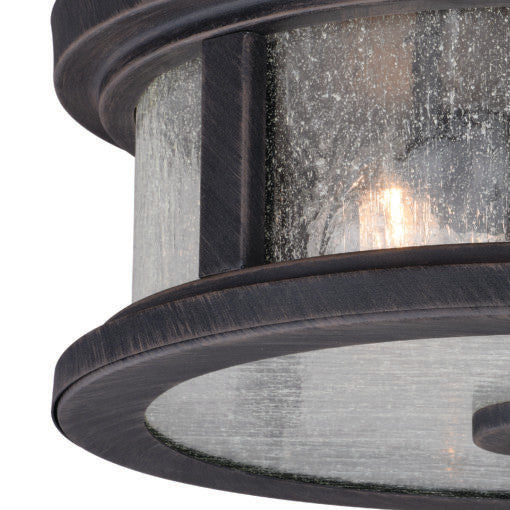 Cumberland 13-in Outdoor Flush Mount Ceiling Light Rust Rust Iron