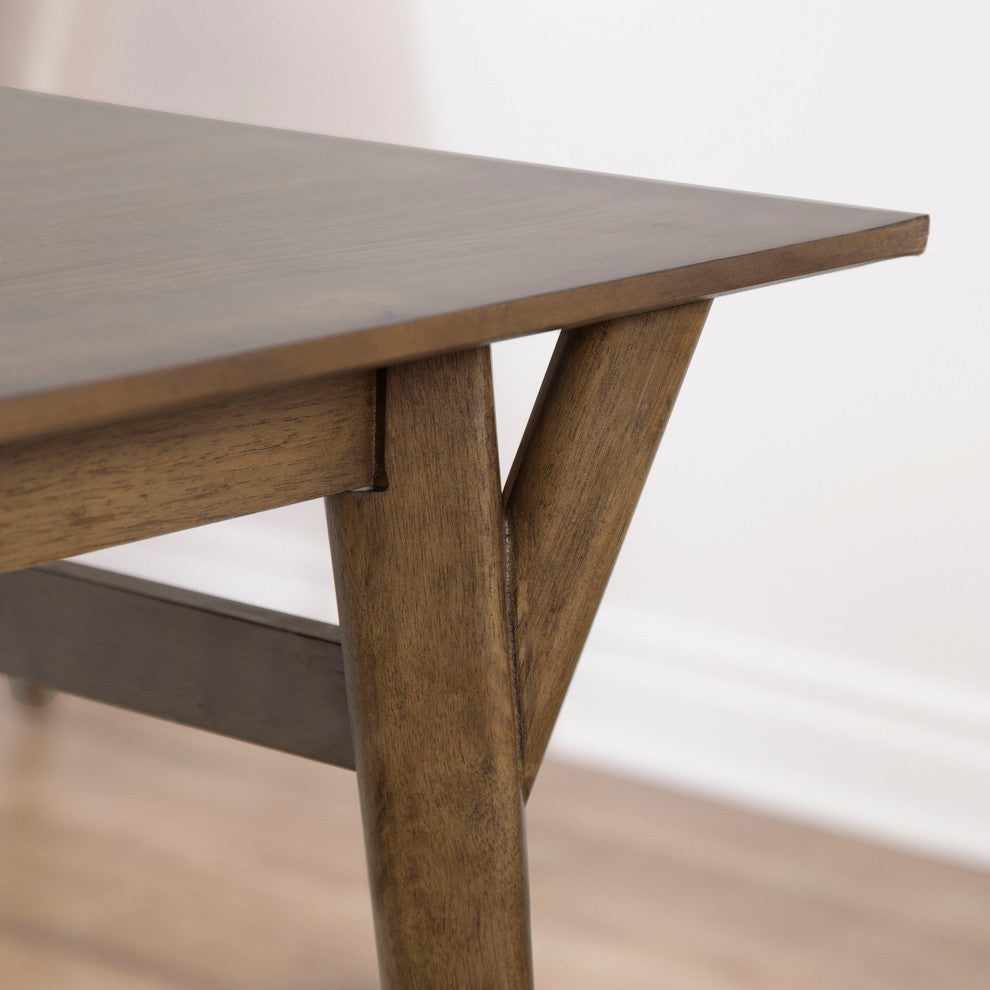Silas Retro Mid-Century Wooden Dining Table