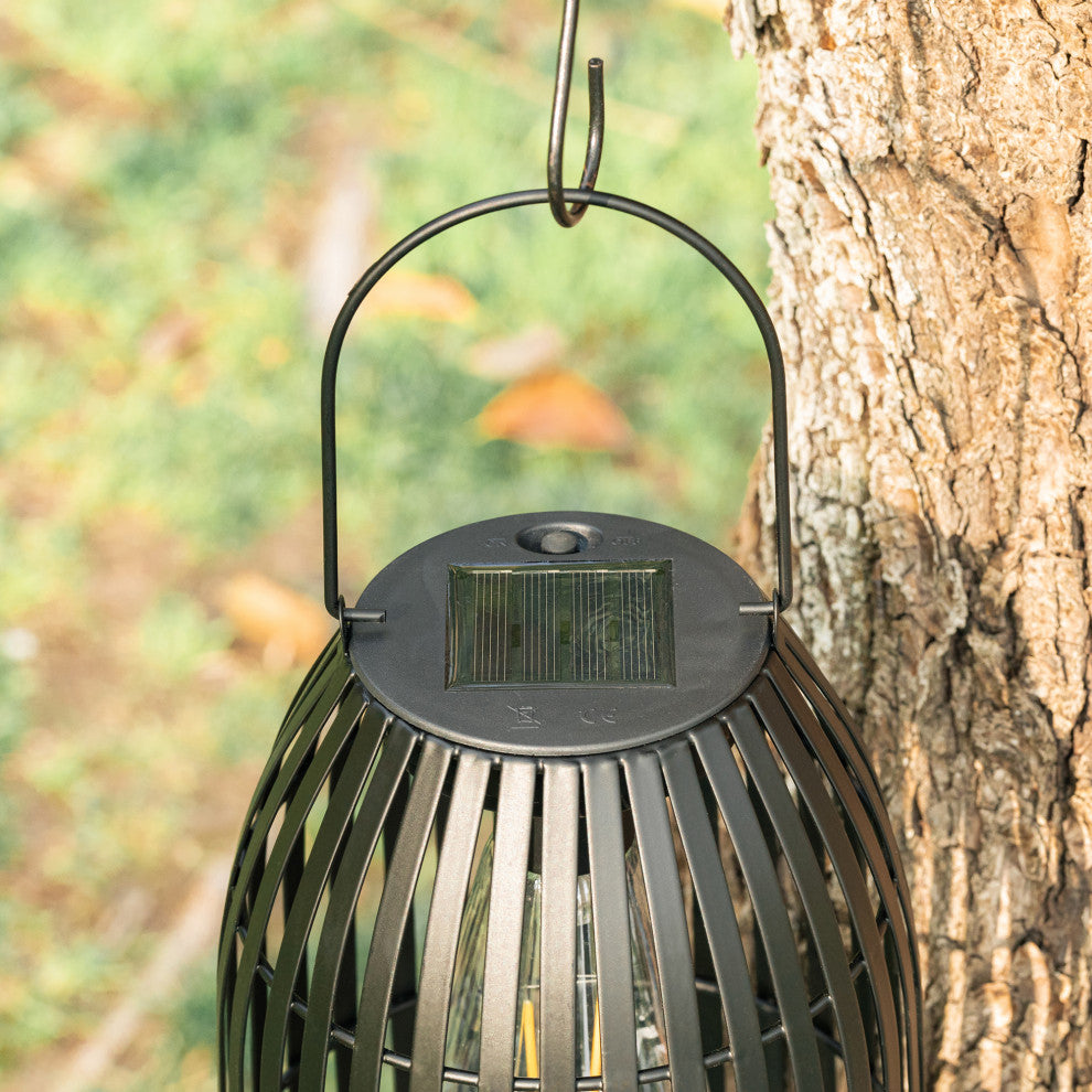 Metal Woven Solar Powered Hanging Lantern, 2-Piece Set