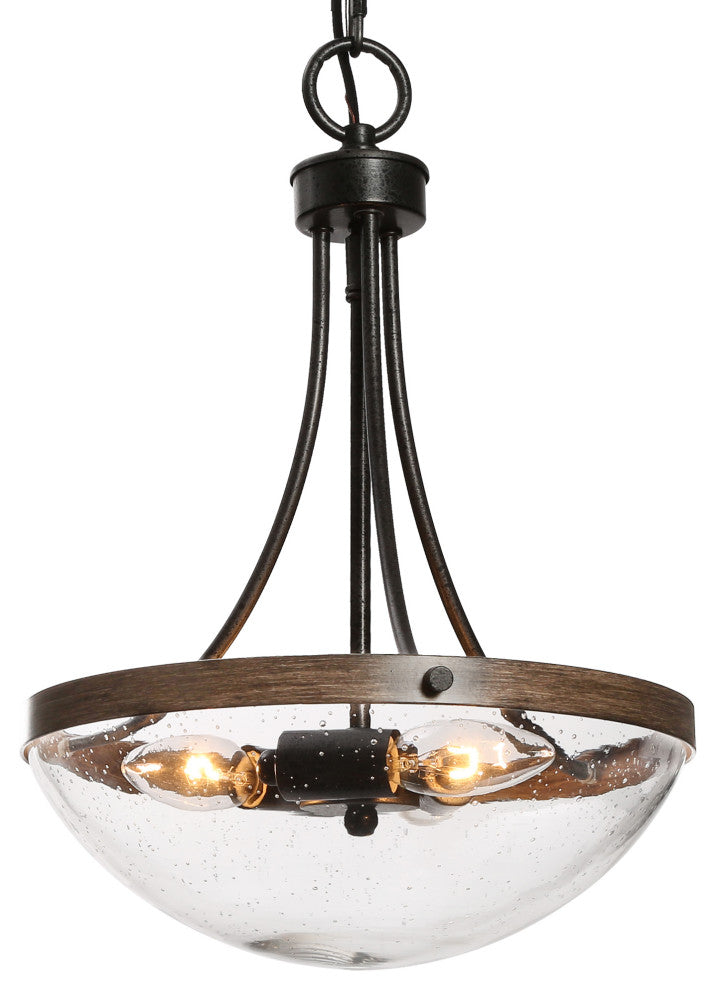 LNC Modern 3-Light  Drum Chandelier With Glass Shade
