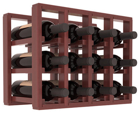 12-Bottle Counter Top/Pantry Wine Rack, Redwood, Cherry + Satin