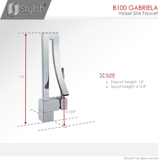 STYLISH Single Handle Vessel Sink Bathroom Faucet, Polished Chrome