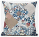 20" Blue Peach Floral Zippered Suede Throw Pillow
